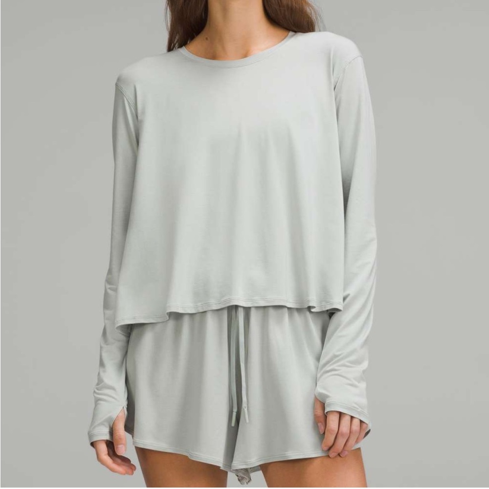 NWT!🍋🍋Lululemon Modal Relaxed-Fit Lounge Long Sleeve Shirt🍋🍋.Size 6.Starch Blue